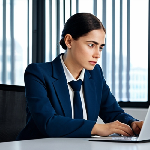**

"A professional businesswoman in a modest business suit sitting at a desk in a modern office, analyzing customer emotion data.  Focus on data visualizations and her thoughtful expression. Fully clothed, appropriate attire, safe for work, perfect anatomy, natural proportions, professional photography, high quality."

**