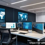 감정 인식 AI의 투자 가치 분석 - A modern customer service center in a Middle Eastern city, showcasing a diverse team of Arabic-speak...