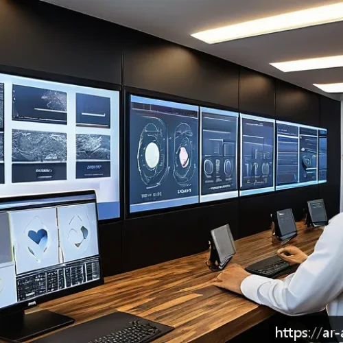 감정 인식 AI 시스템의 비용 구조 - A high-tech emotion recognition system setup in a modern Middle Eastern office, featuring advanced f...